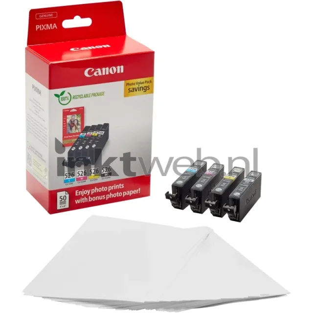 Canon CLI-526 Photo Value Pack zwart en kleur (Origineel)