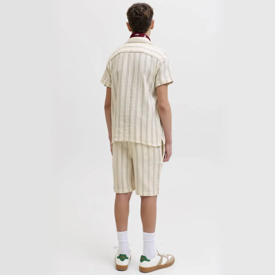 Jack & Jones JUNIOR relaxed casual overhemd ecru, foto 4