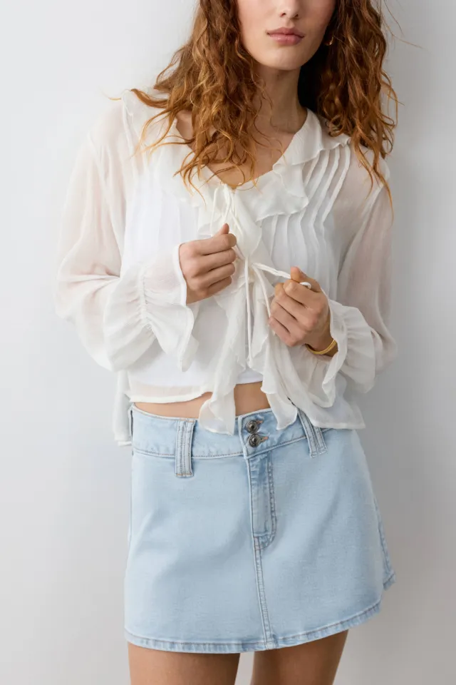Mango spijkerrok lichtblauw Light blue denim