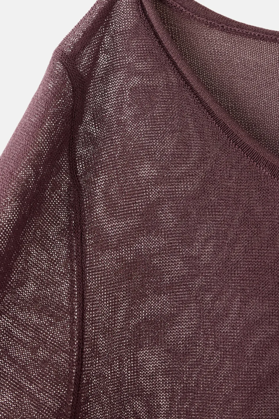 Mango Teen semi-transparante cropped blousetop donkerrood, foto 6