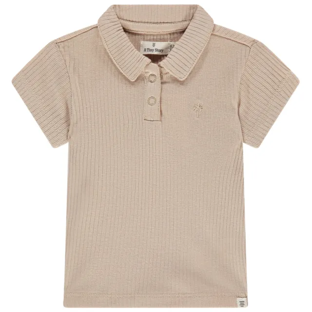 A Tiny Story polo rib gebreid lichtbruin