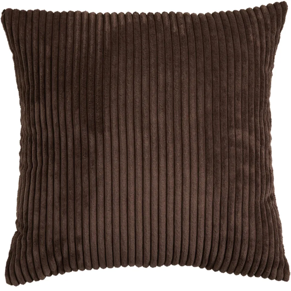 NOUS Living vierkante gestreepte sierkussenhoes Boy 45x45 cm - donkerbruin