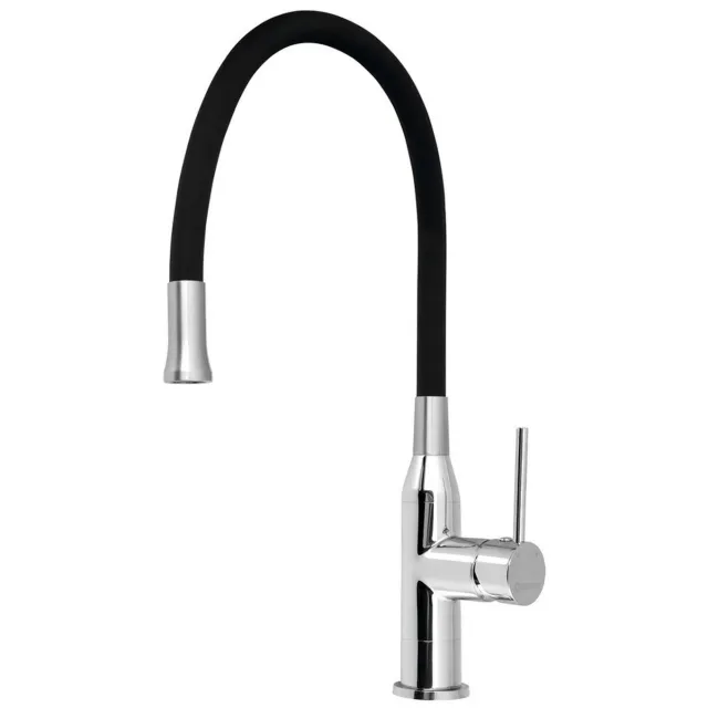 Sapho Keukenmengkraan Sapho Sili 1-hendel 47.5 cm met Siliconen Uitloop Chroom Zwart