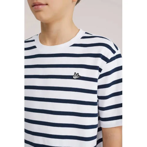 WE Fashion gestreept t-shirt donkerblauw wit, foto 5