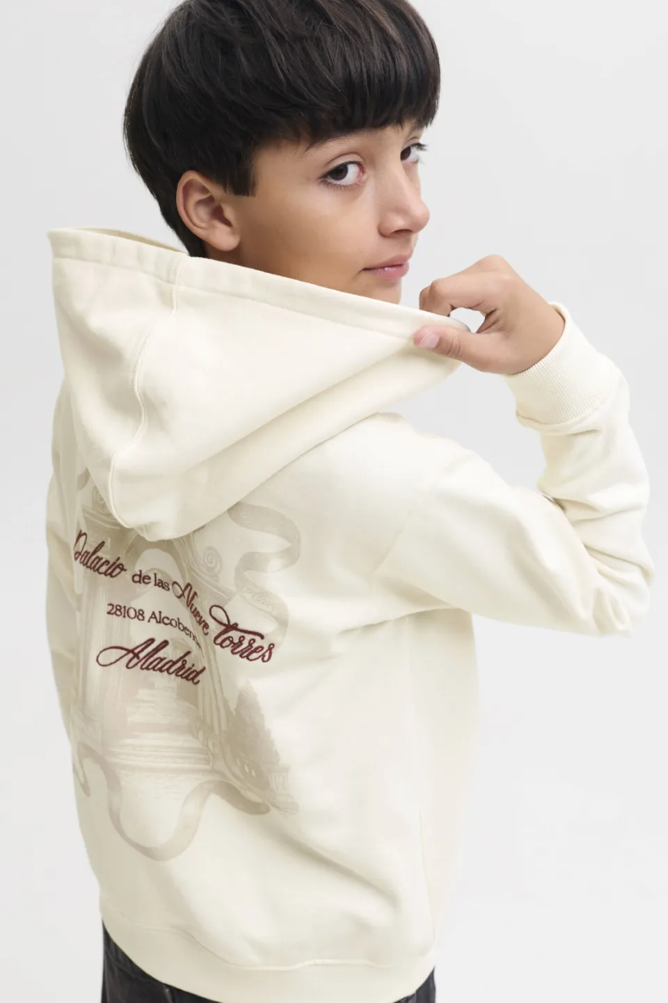Jack & Jones JUNIOR hoodie met backprint - wit, foto 5