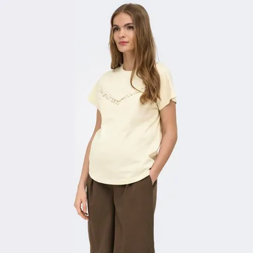 Only Maternity zwangerschaps T-shirt ecru, foto 2