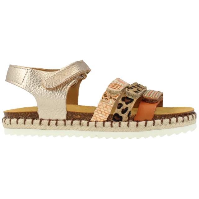 Develab sandalen goud/panterprint Goud/multi
