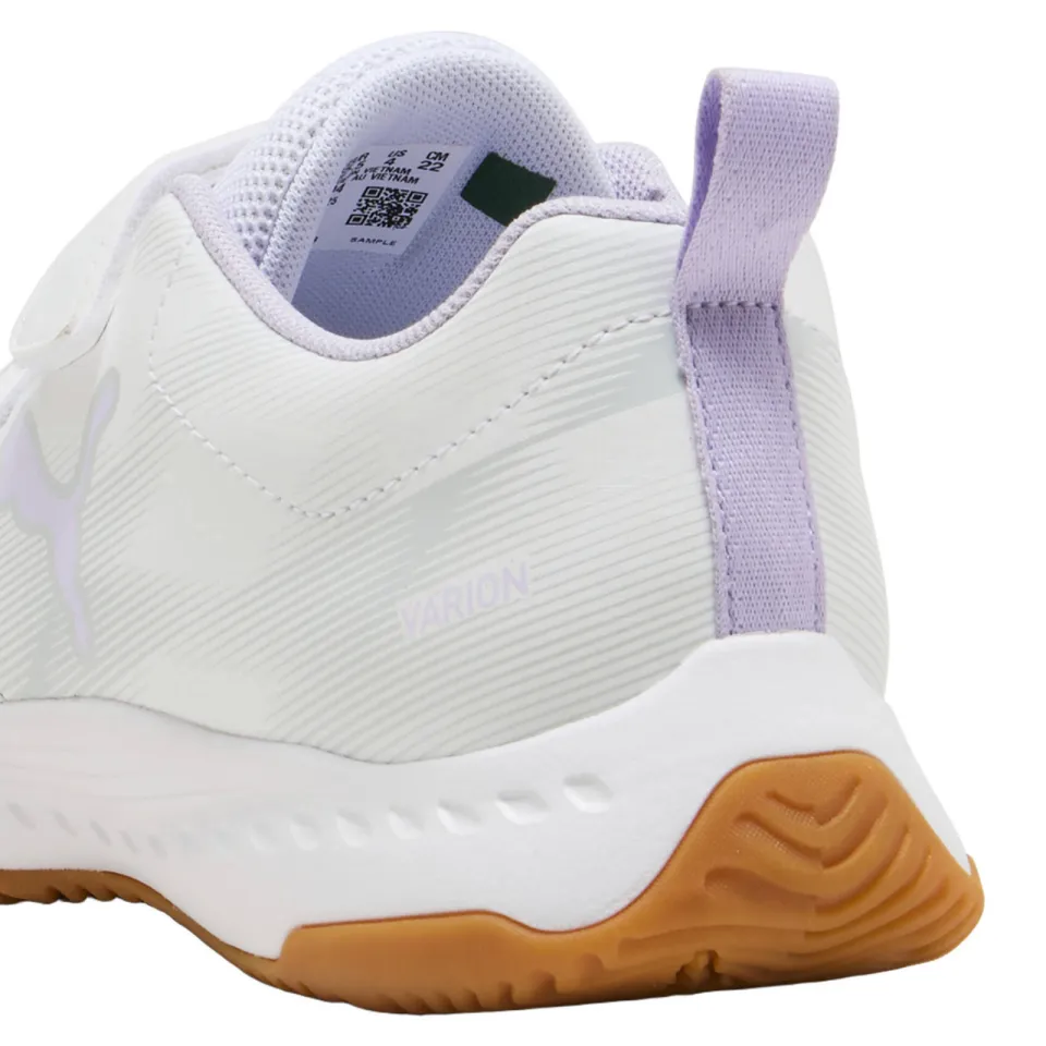 Puma Varion 3 V junior imitatieleren voetbalschoenen - wit/lila, foto 7