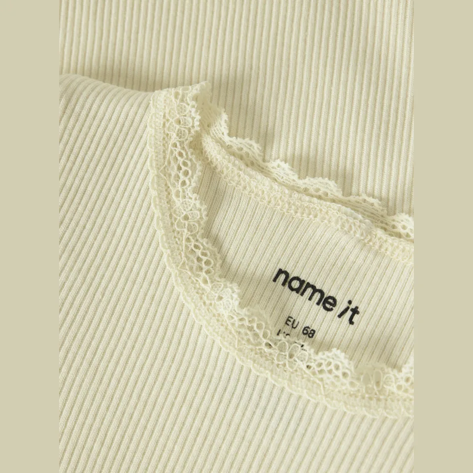 NAME IT BABY romper lichtgeel rib gebreid, foto 3