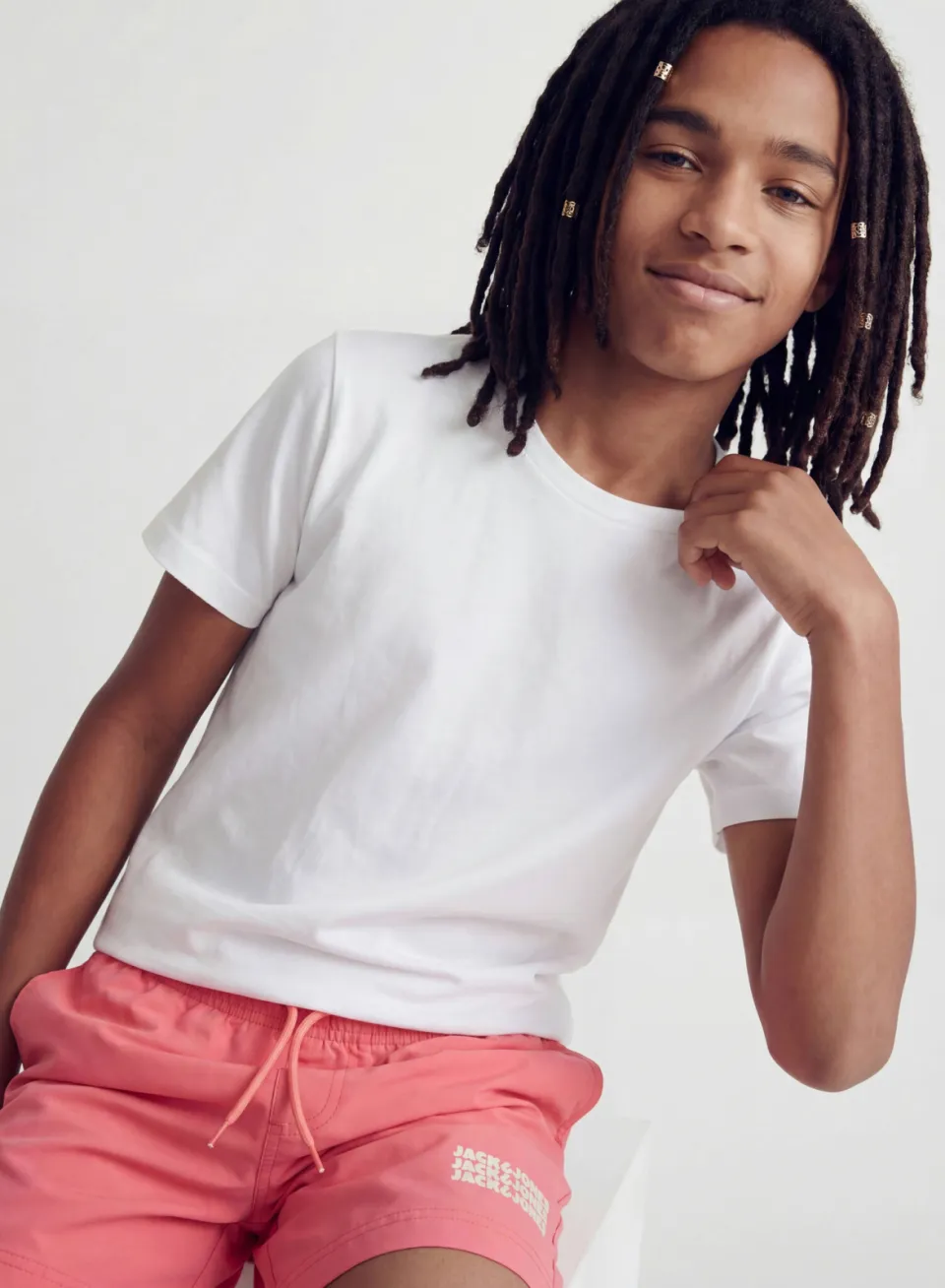 Jack & Jones JUNIOR zwemshort koraalrood, foto 4