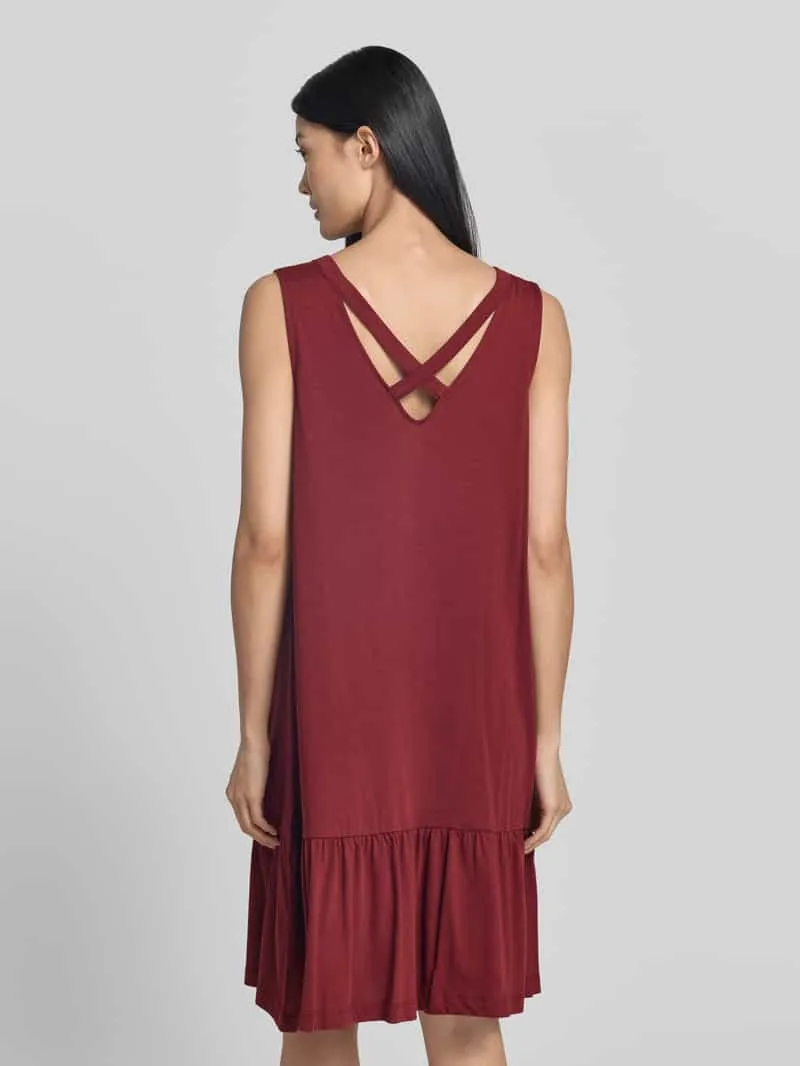 S.Oliver relaxed fit mini jurk donkerrood, foto 3
