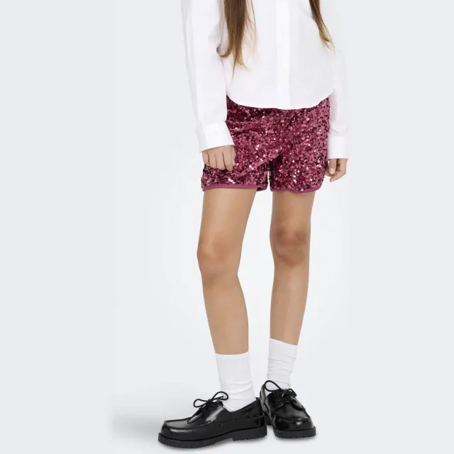 Only korte broek met pailletten donkerroze, foto 6