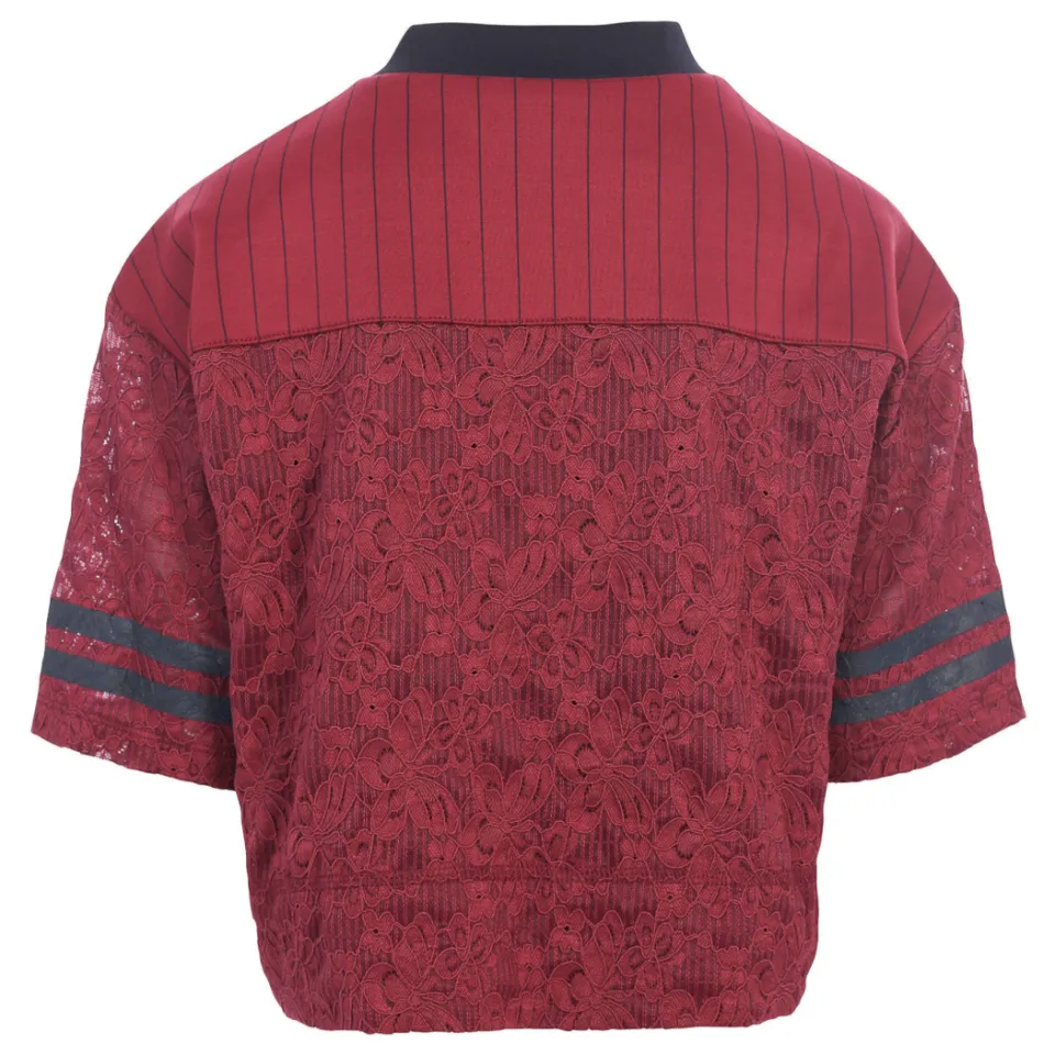 LOOXS 10sixteen kanten T-shirt met tekst donkerrood, foto 3