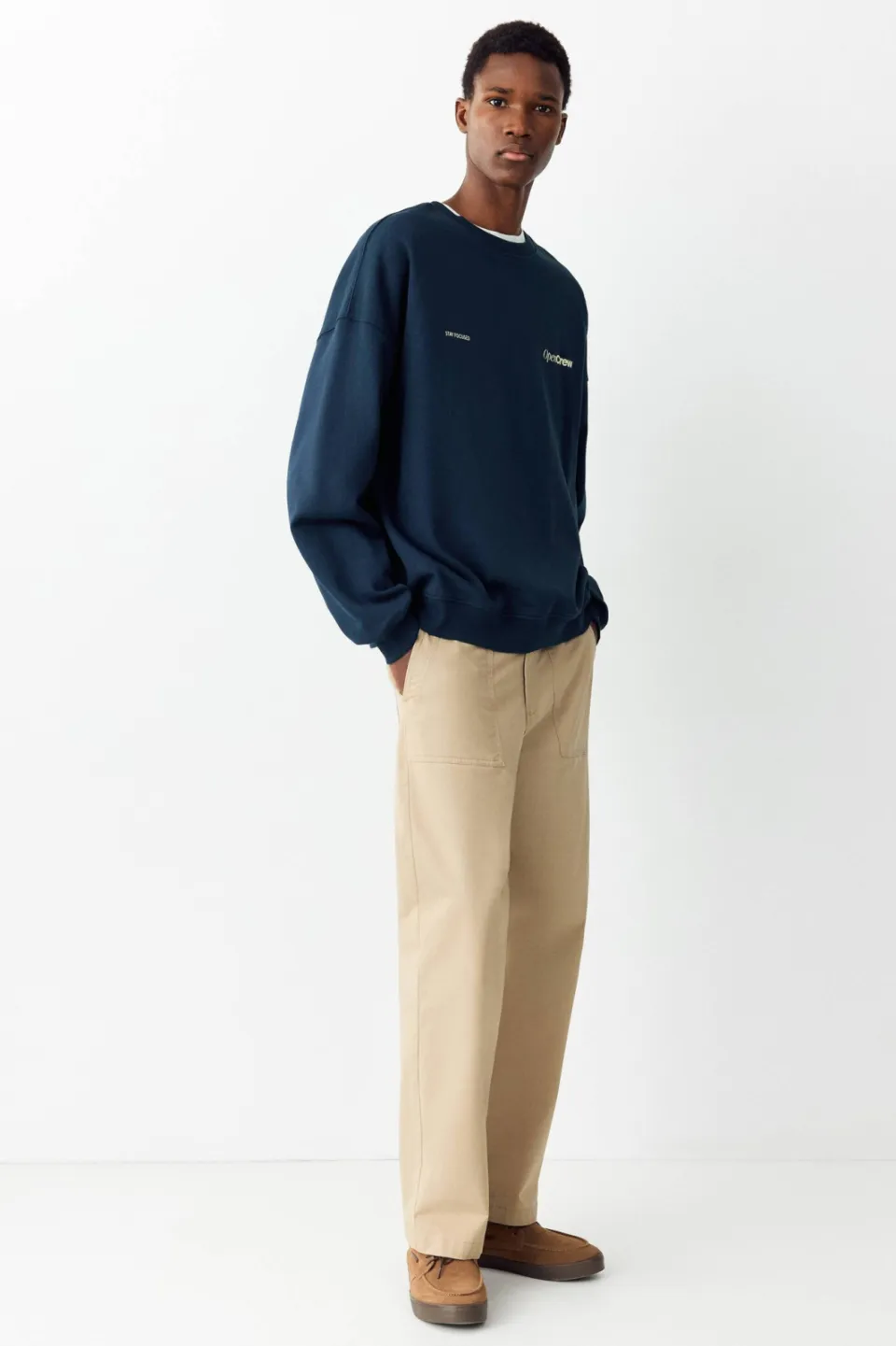 Mango TEEN oversized sweater met backprint - donkerblauw, foto 4
