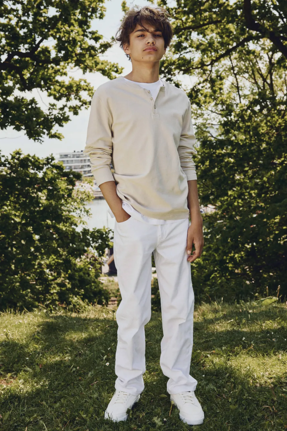 LMTD straight regular waist broek wit, foto 4