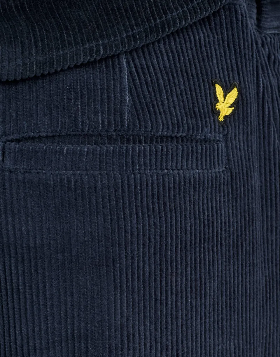 Lyle & Scott corduroy casual broek donkerblauw, foto 7