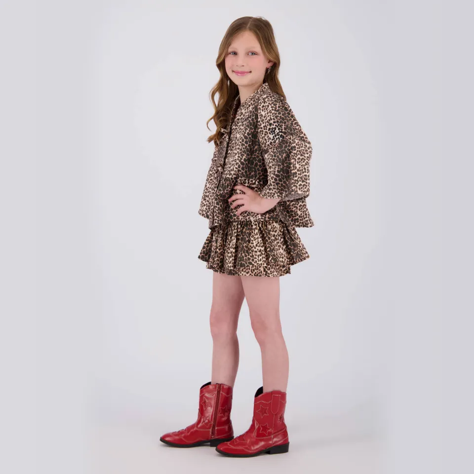 Vingino skort met panterprint bruin