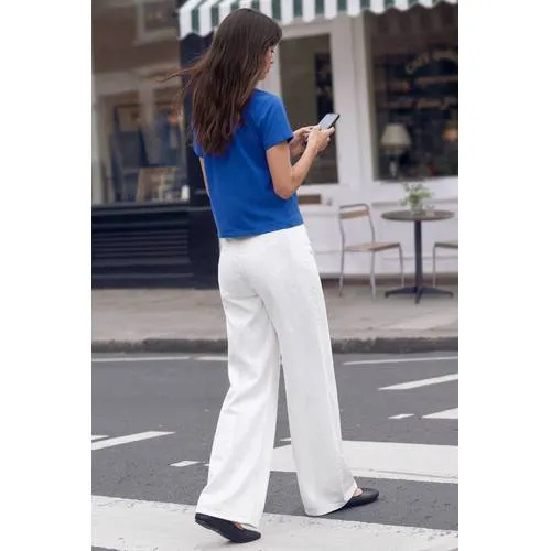 Mango TEEN wide leg jeans - naturel wit, foto 4