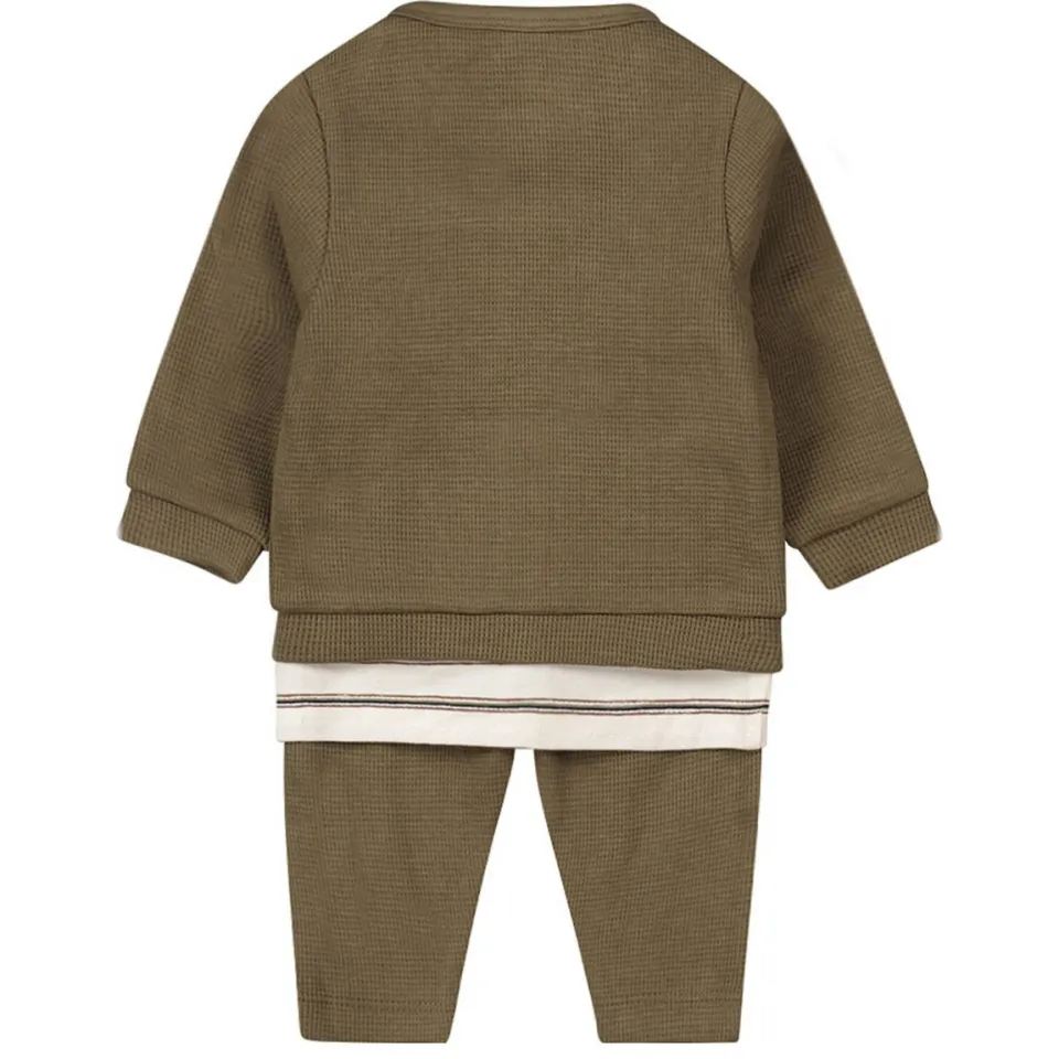 Dirkje vest + longsleeve + broek groen/offwhite, foto 3