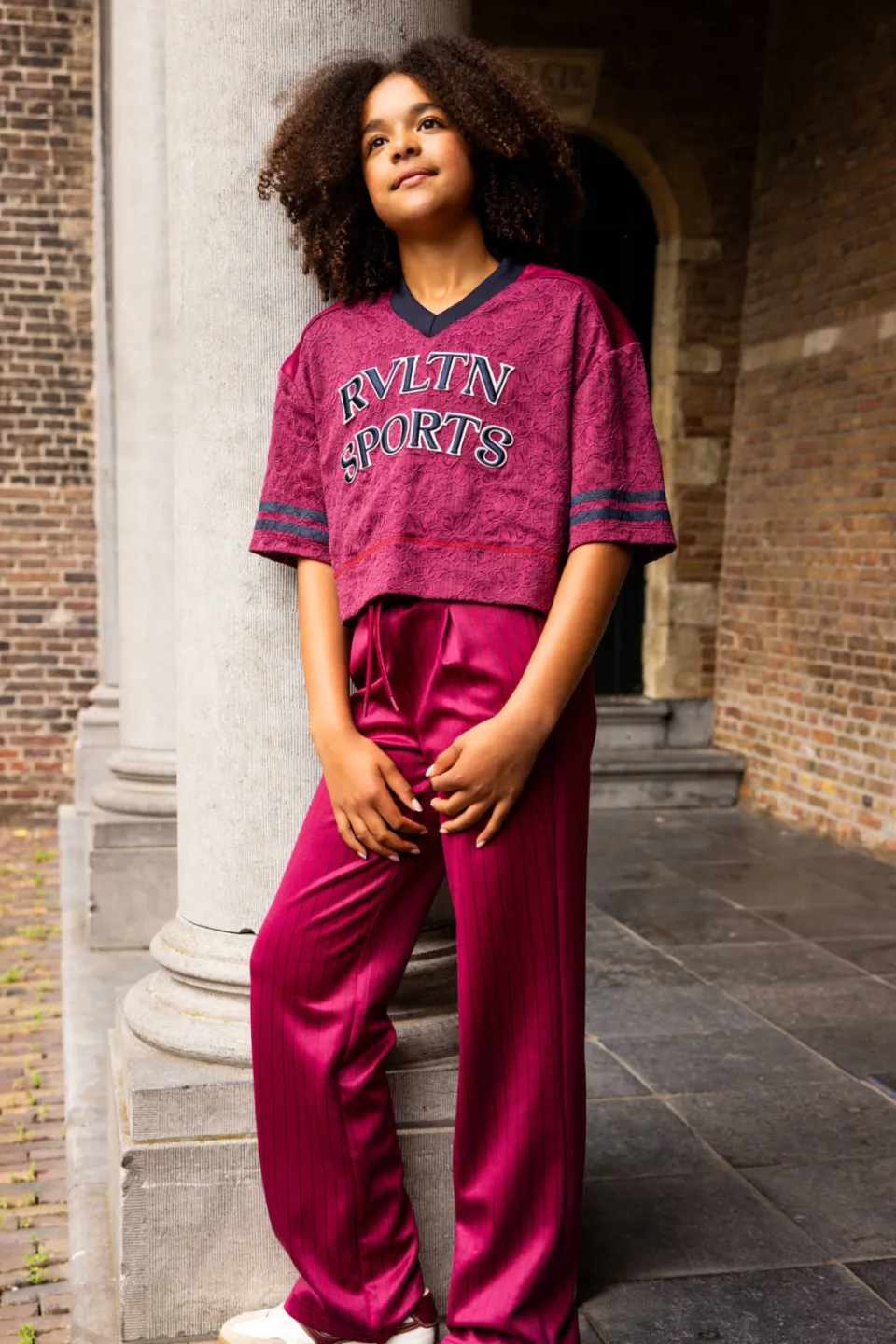 LOOXS 10sixteen sweatpant met krijtstreep donkerrood, foto 8