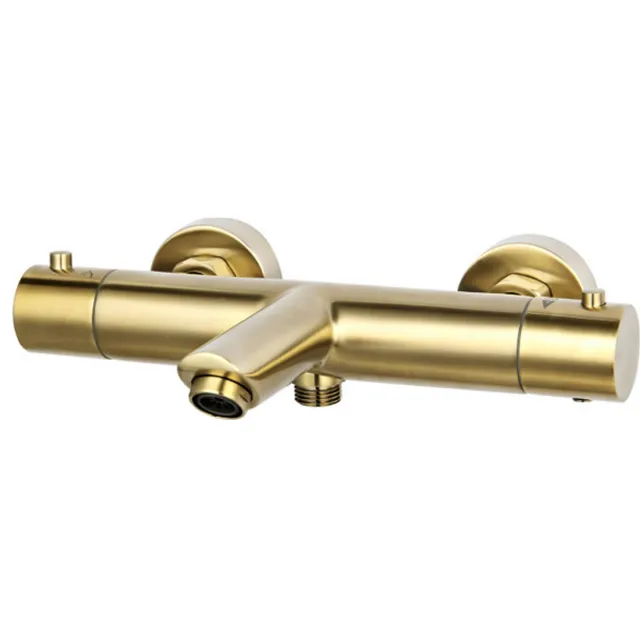 Sanilux Thermostatische Badmengkraan Sanilux Peralta Opbouw Rond Geborsteld Goud