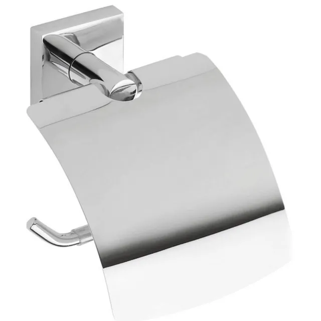 Sapho Toiletrolhouder Sapho X-Square 13.5x15.5 cm met Klep Chroom