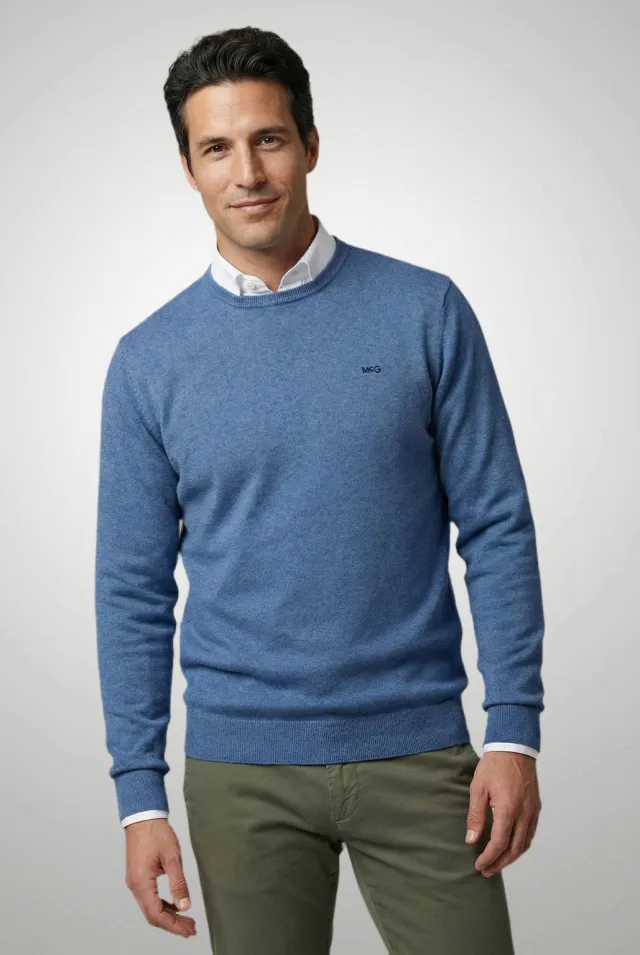 McGregor katoenen regular fit gebreide trui - vintage blue