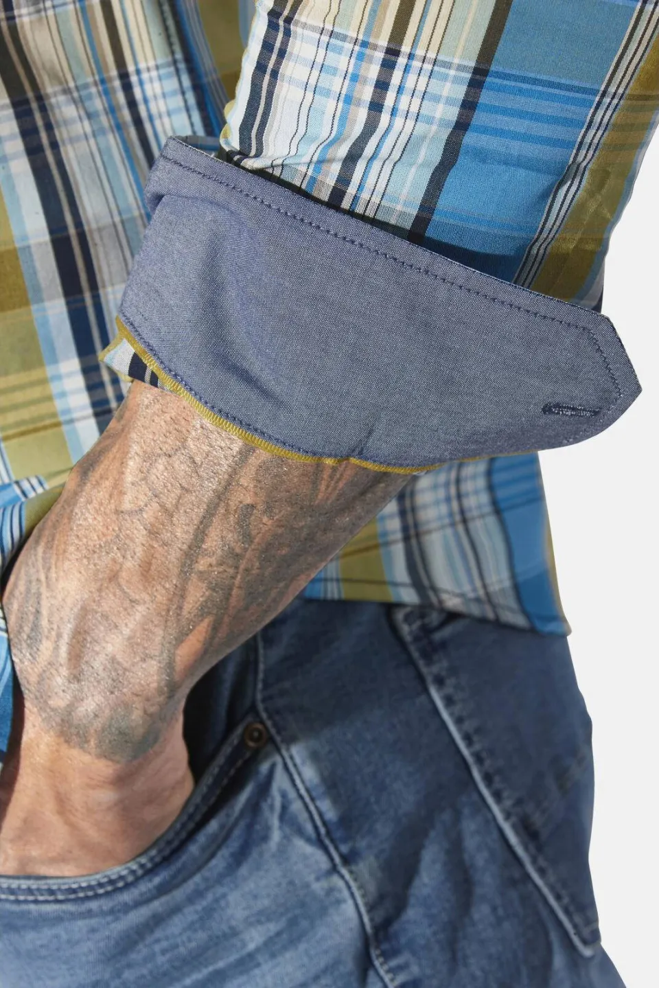 Jan Vanderstorm casual overhemd JORHEIM Plus blauw, foto 6