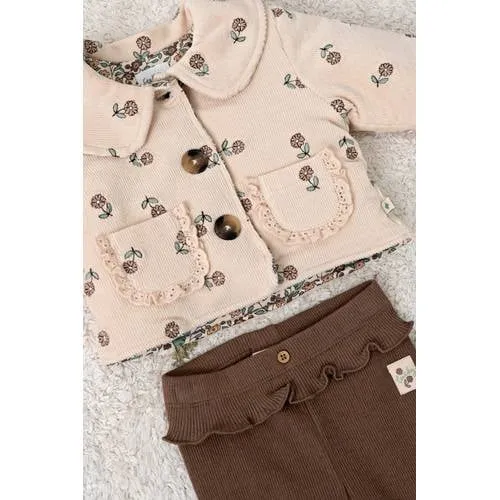 Feetje Lucky Bloombird corduroy winterjas beige, foto 3