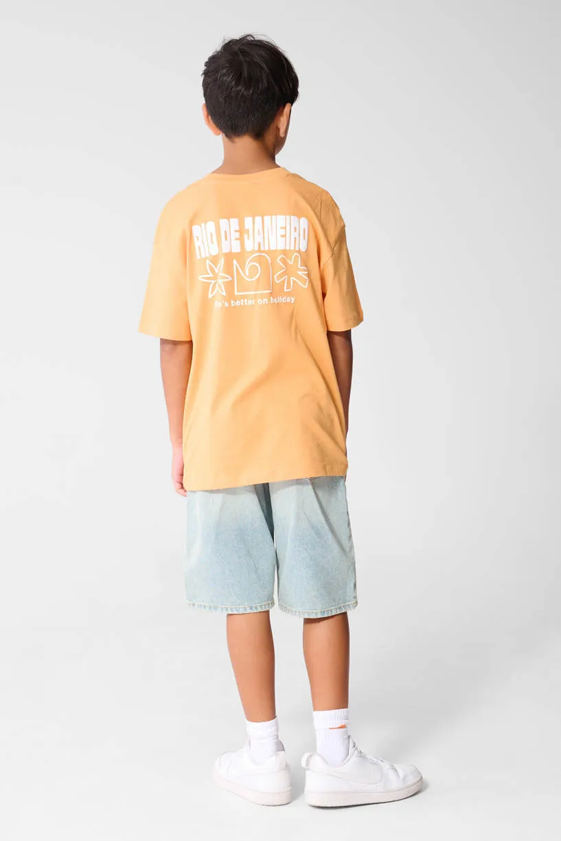 Shoeby t-shirt met backprint oranje, foto 4