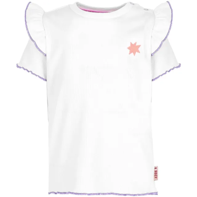 B.Nosy T-shirt wit effen Wit/lila