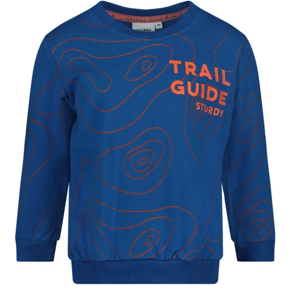 Sturdy sweater oranje/blauw Chasing trails, foto 2
