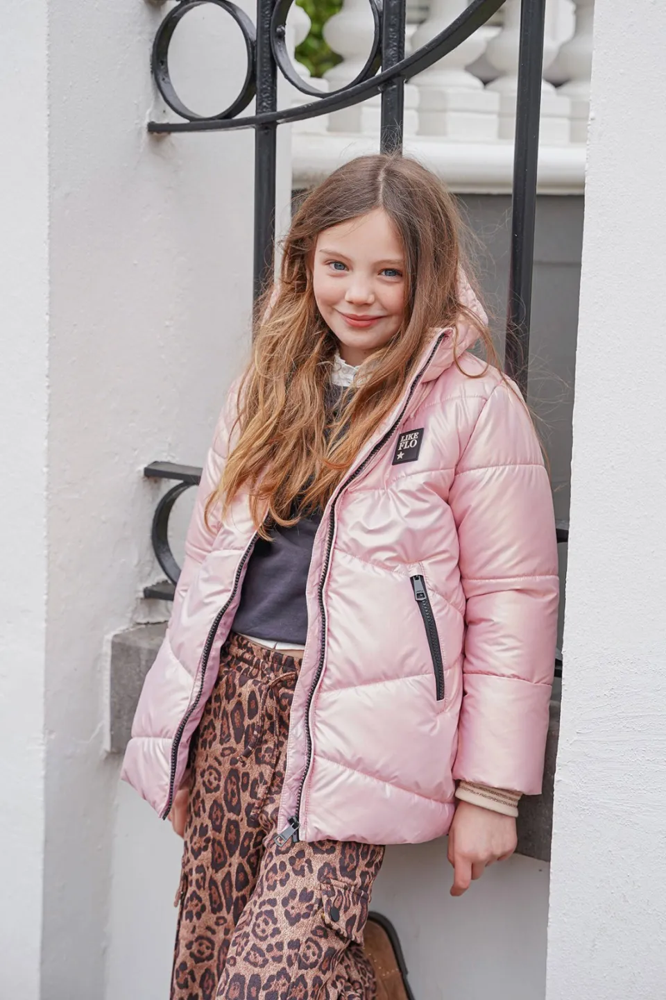 Like Flo gewatteerde jas roze