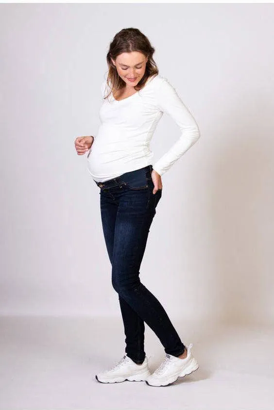 LOVE2WAIT low waist zwangerschaps skinny jeans dark wash, foto 4