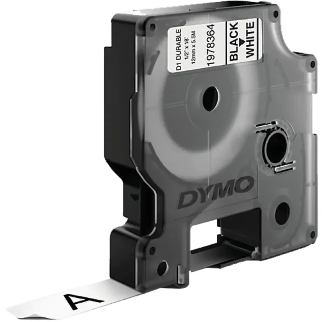Dymo D1 Durable labeltape zwart op wit