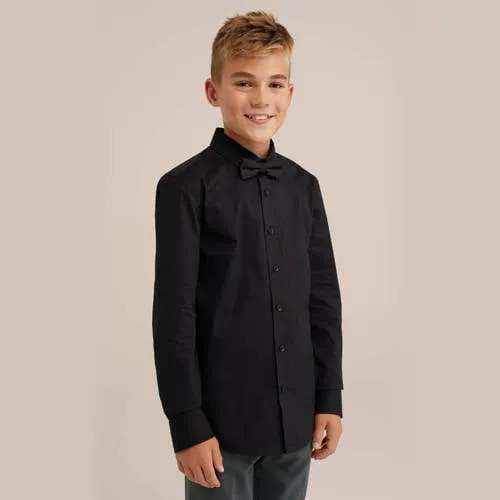 WE Fashion overhemd + vlinderstrikje zwart, foto 2