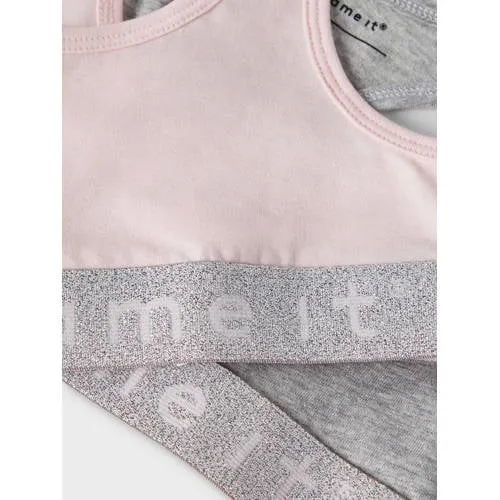 NAME IT bh top lichtroze/grijs melange (set van 2), foto 6