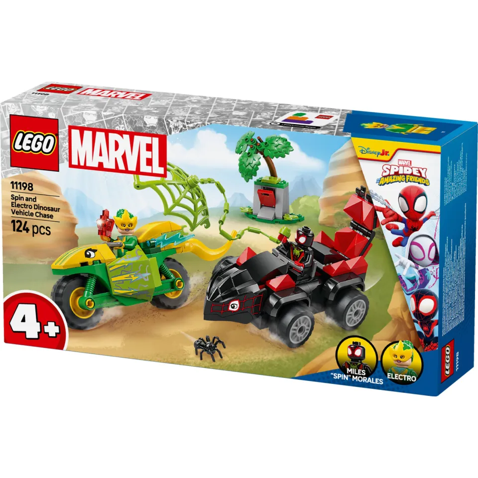Lego Marvel Spidey en zijn geweldige vriendjes Spin en Electro achtervolging met dinosaurusvoertuigen 11198, foto 3