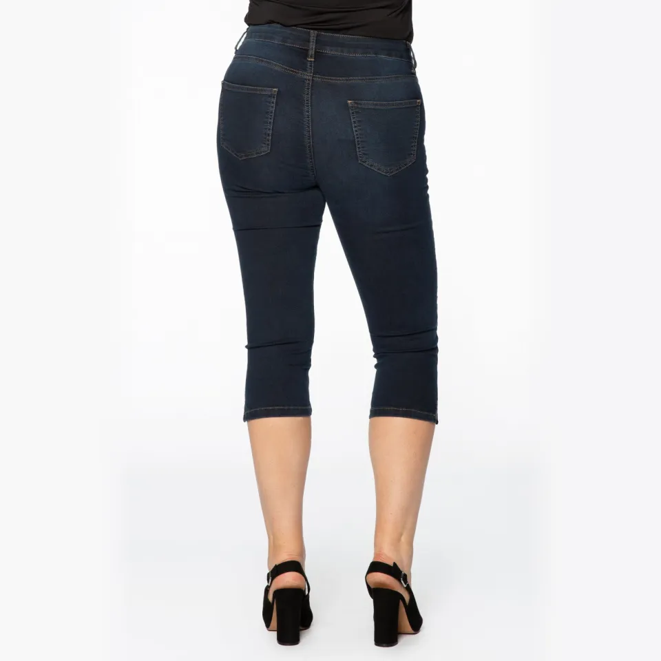 Yoek high waist skinny capri jeans dark denim, foto 4
