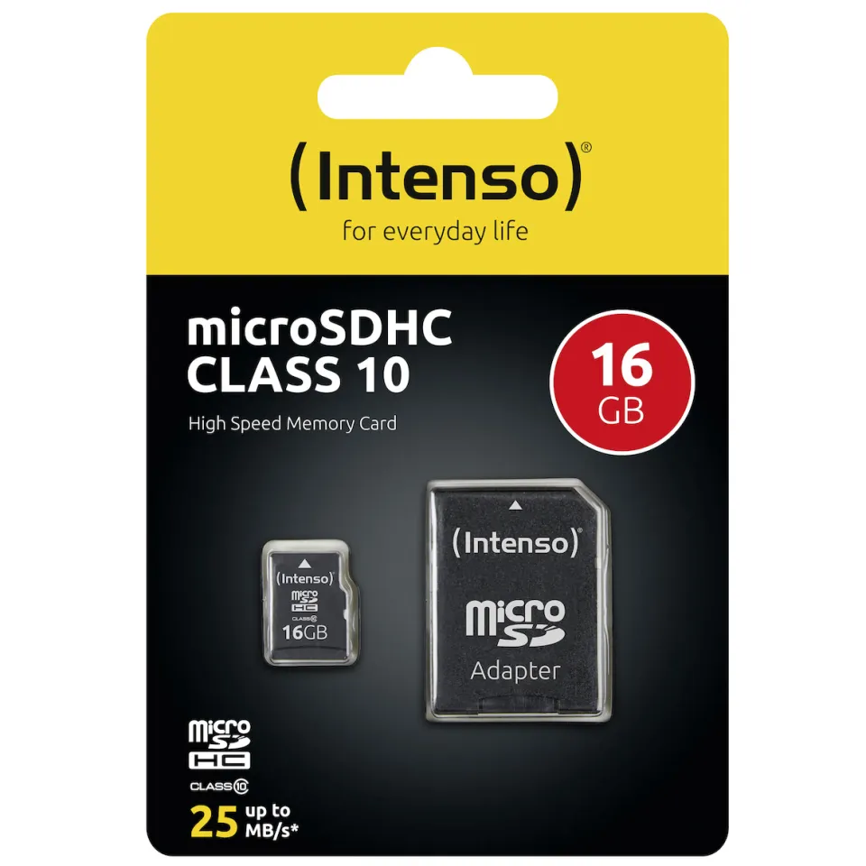 Intenso microSDHC 16GB Class 10 geheugenkaart zwart, foto 3