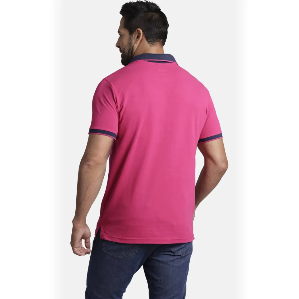 Jan Vanderstorm polo LAVRANS Plus Size met contrastbies roze, foto 3