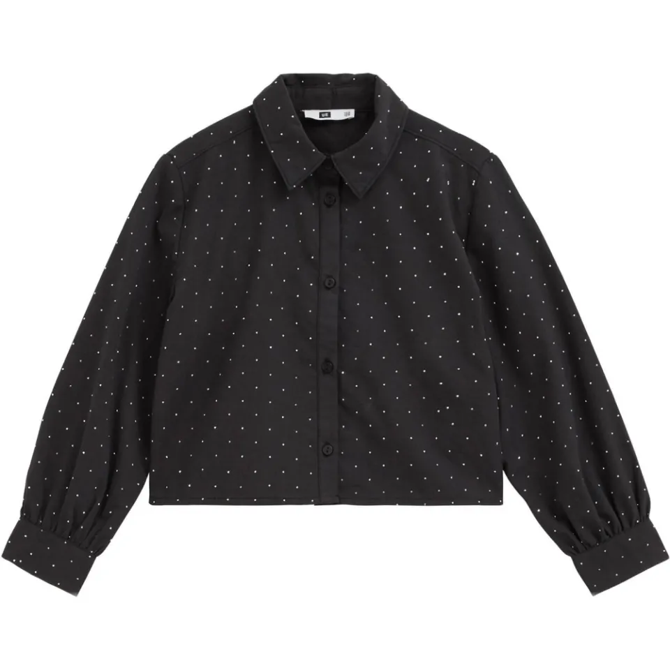 WE Fashion blouse met strass-steentjes zwart, foto 2