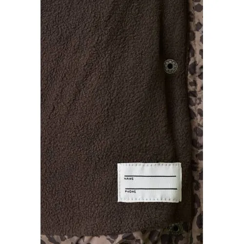 Mango Kids winteranorak met panterprint bruin, foto 3