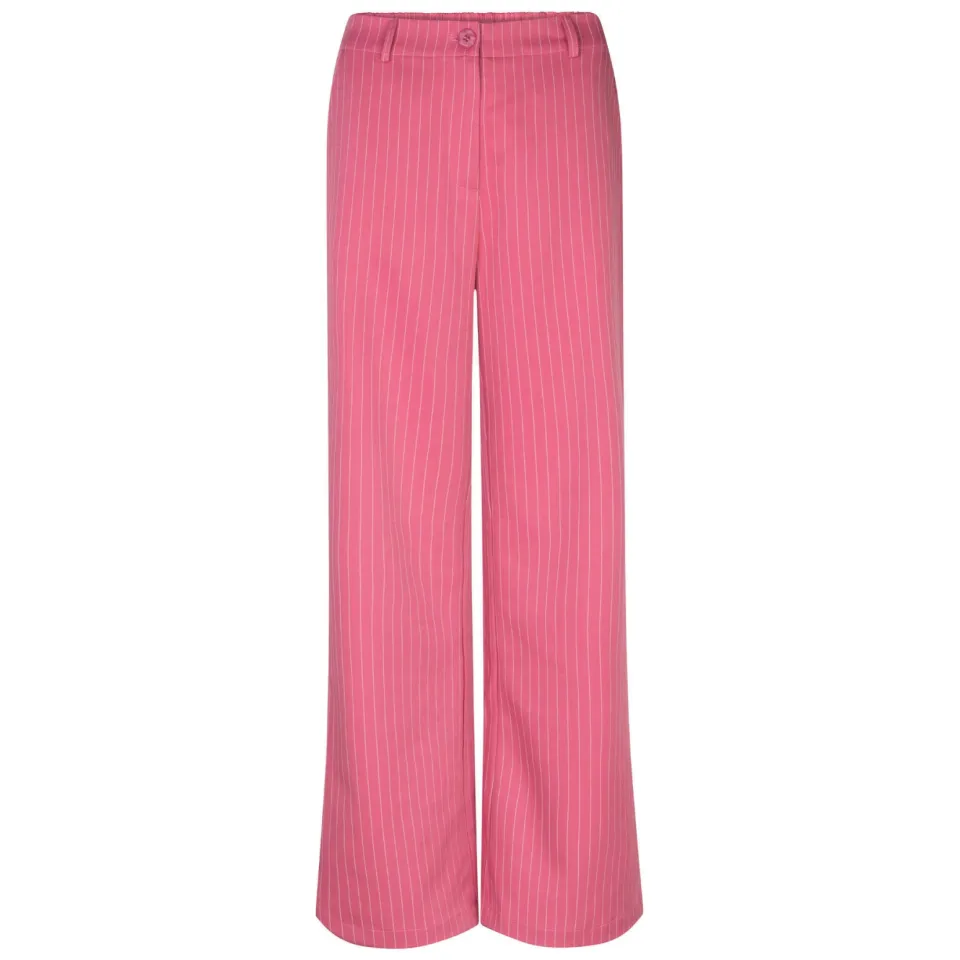 Ydence regular waist pantalon met krijtstreep roze, foto 2