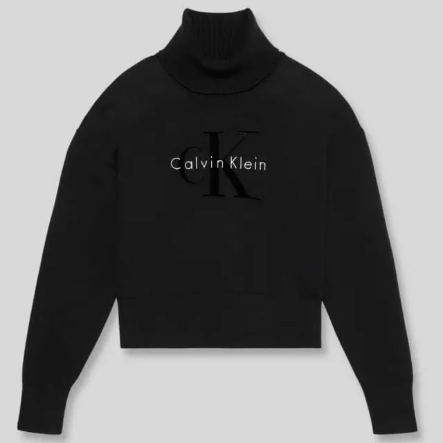 Calvin Klein regular fit pullover van puur katoen Zwart