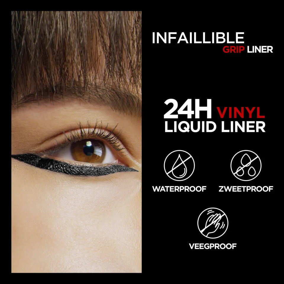 L'oréal Infaillible 24H Grip Vinyl Liquid eyeliner zwart, foto 5