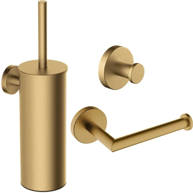 Wiesbaden Alonzo Toilet Accessoires Set Geborsteld Messing
