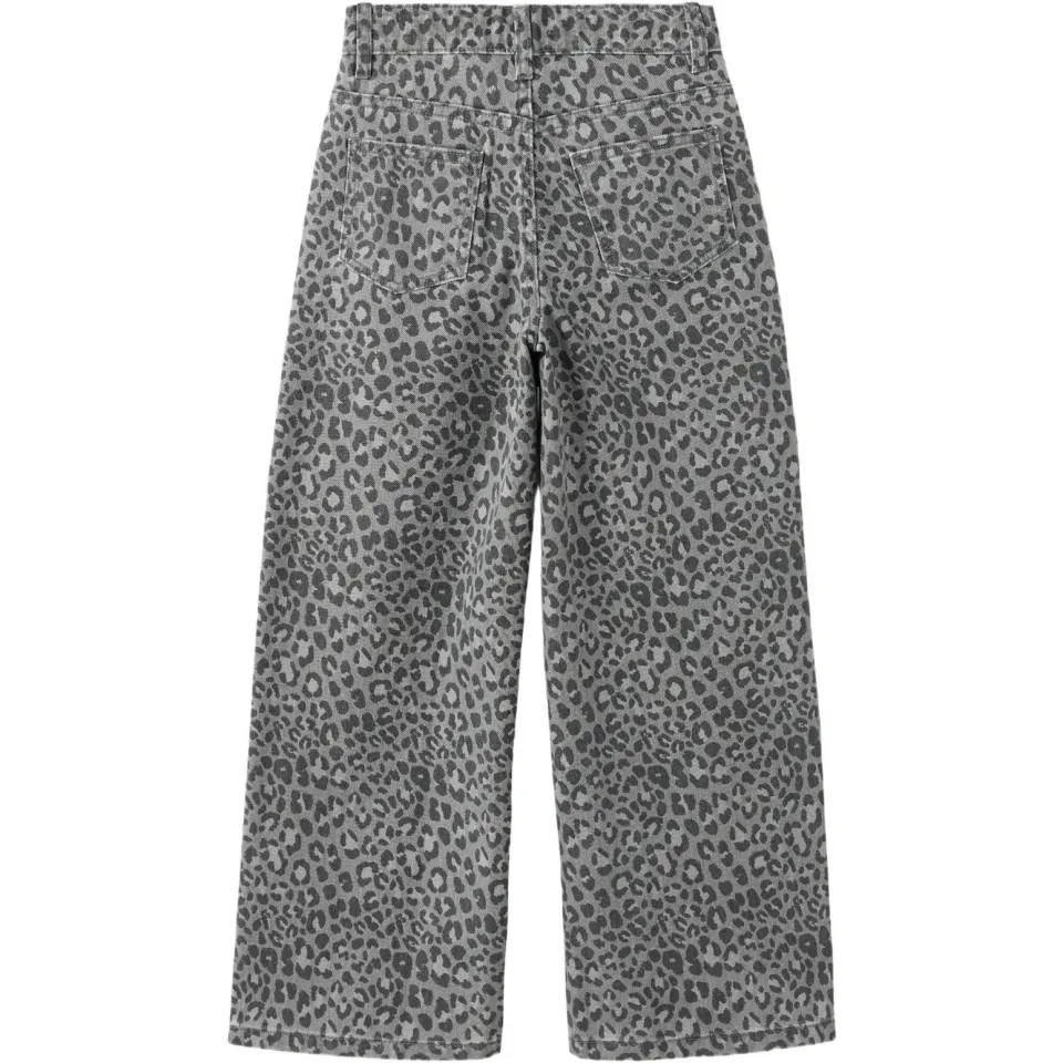 Mango Kids straight leg jeans met panterprint - antraciet, foto 2