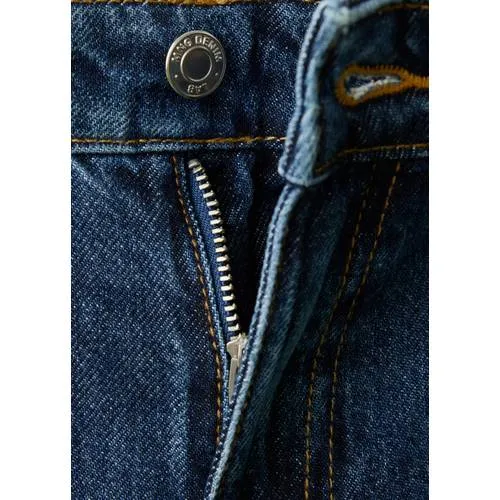 Mango Kids wide leg gebloemde jeans met borduursels - changeant blauw, foto 3