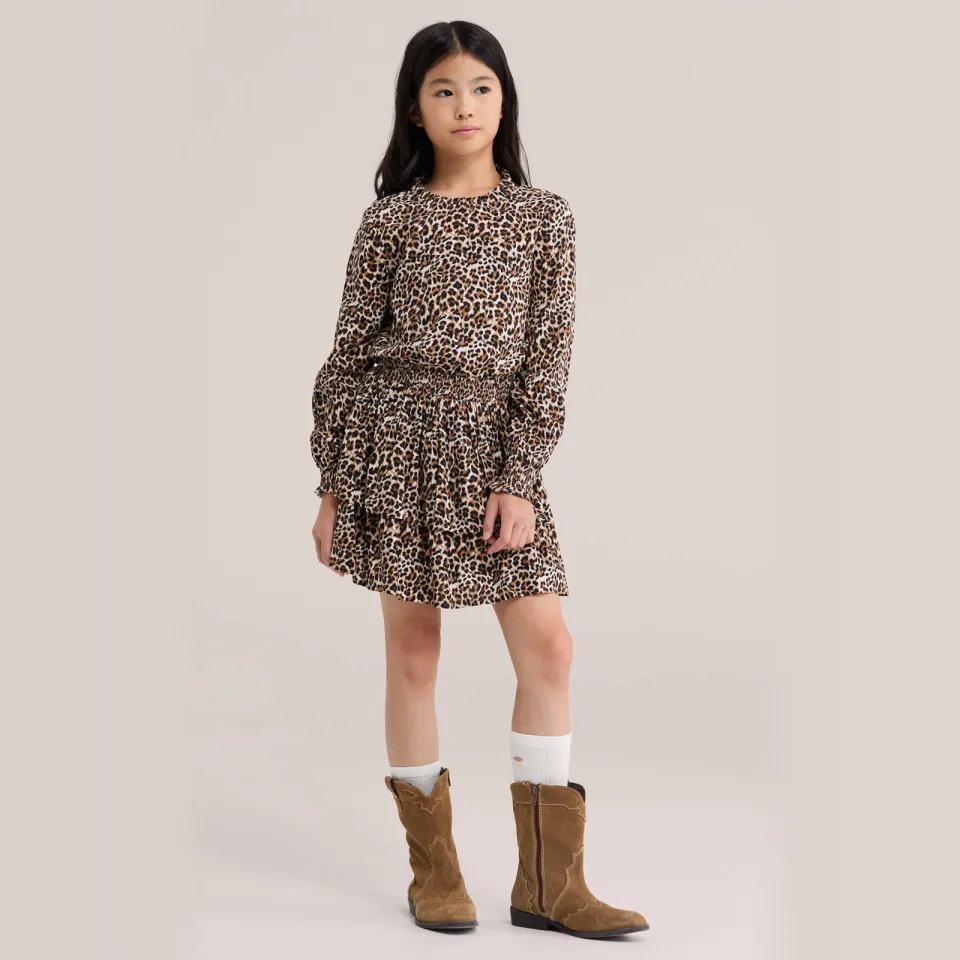WE Fashion korte rok panterprint beige Beige/bruin/zwart